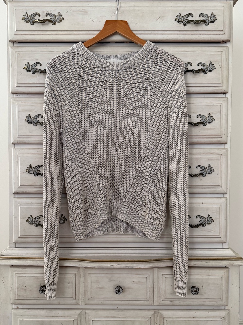 Anthropologie Cloth & Stone Grey Linen Sweater